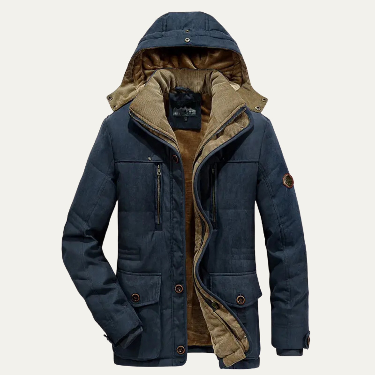 Warm Men's Hooded Fleece Winter Coat
