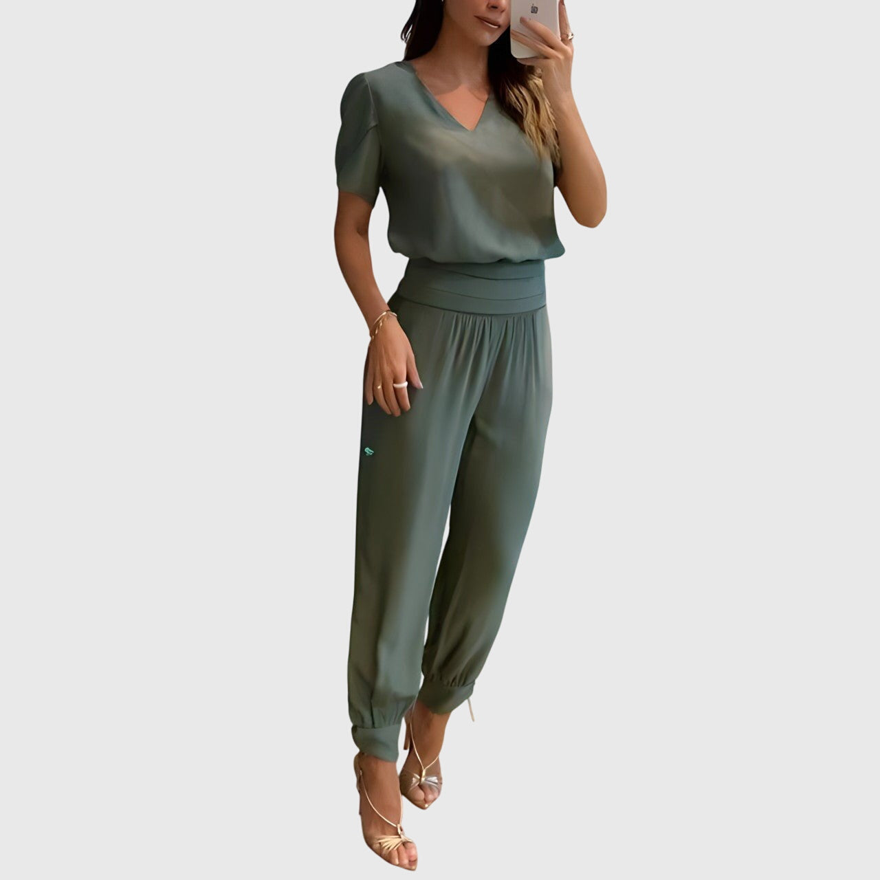Fashionable Women's Top And Trousers Set