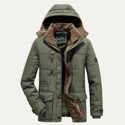 Warm Men's Hooded Fleece Winter Coat