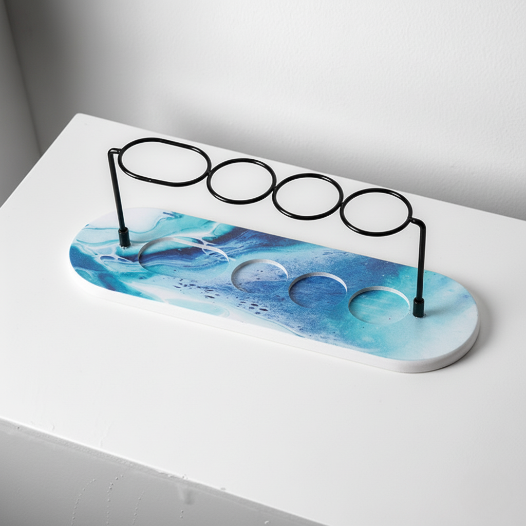 Sleek White Bathroom Toothbrush Stand