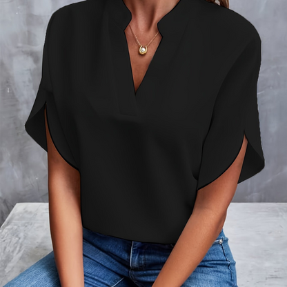 Women's Chic V-Neck Split Sleeve Casual Blouse