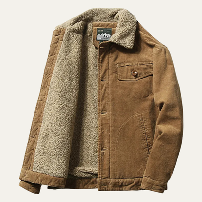 Rustic Mens Corduroy Button Down Winter Jacket