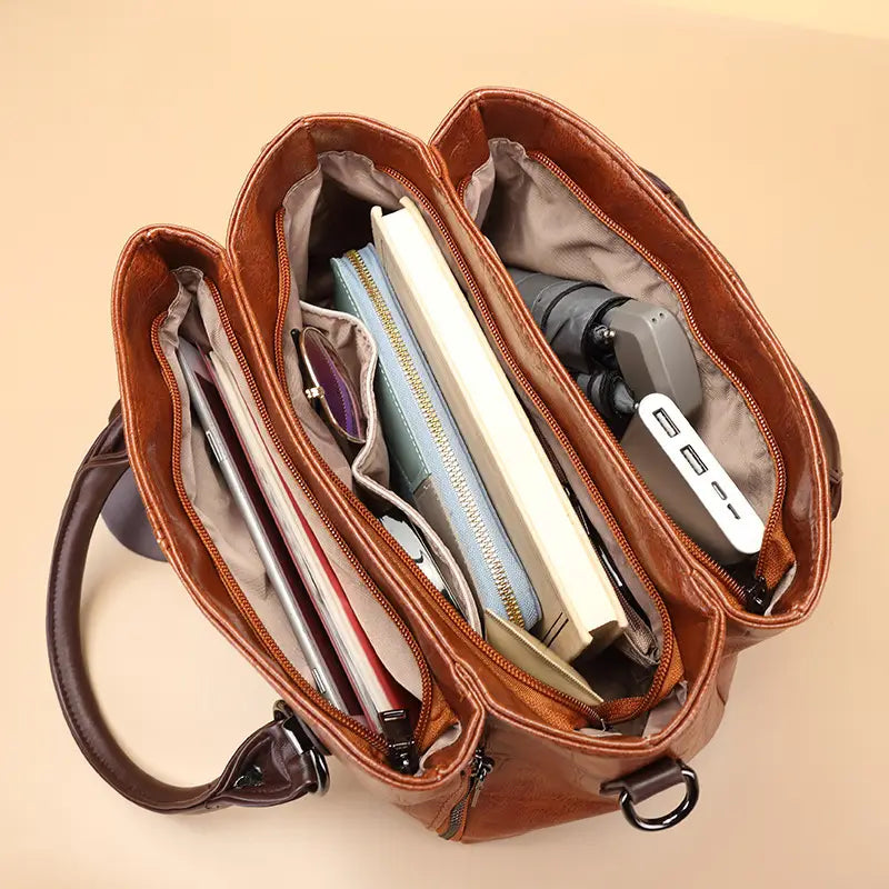 Classic Faux Leather Tote Bag