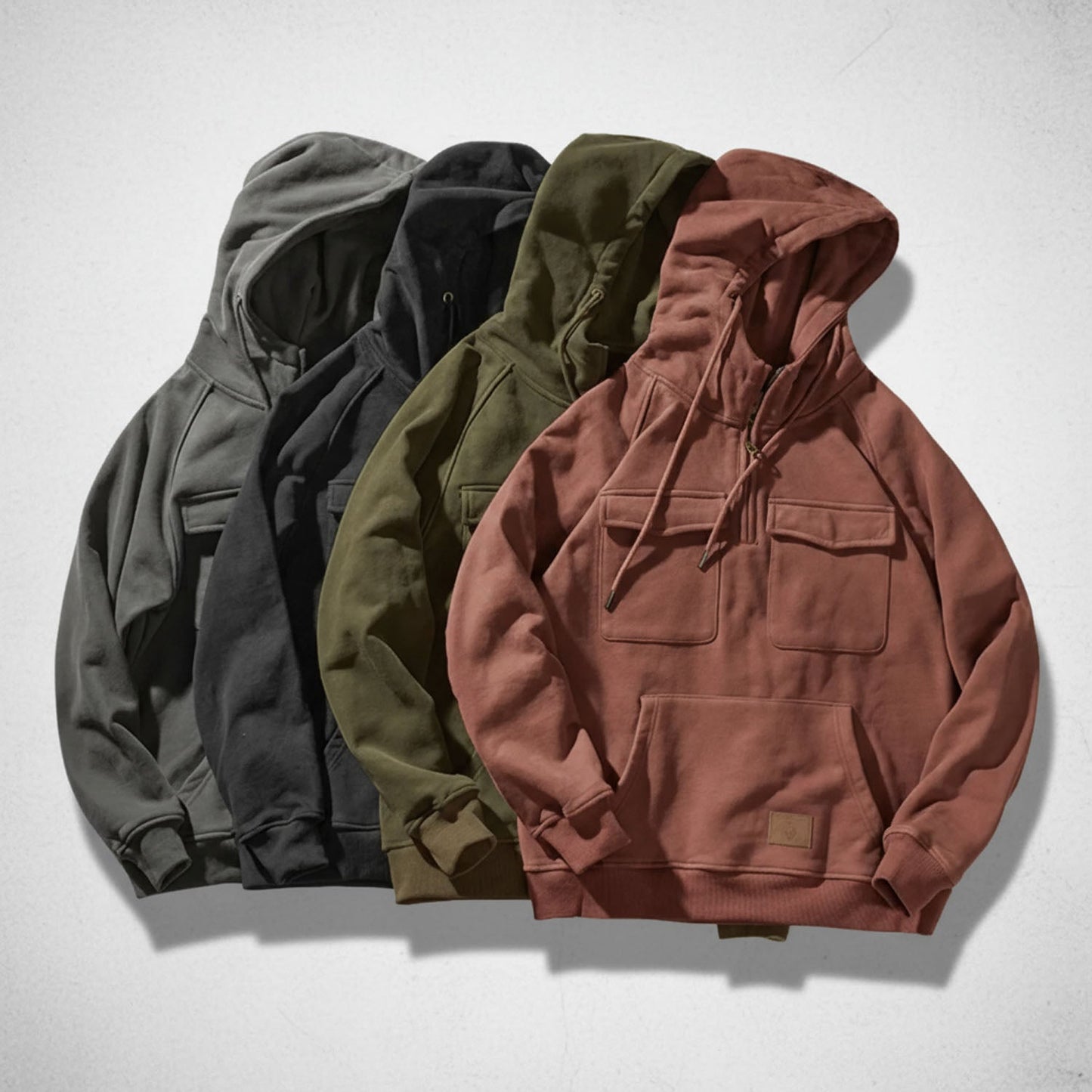 Casual Loose Fit Quarter Zip Sweatshirt