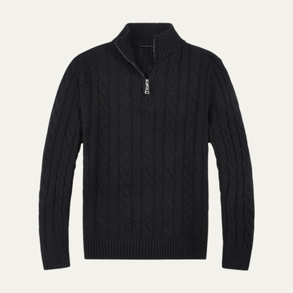 Luxury Merino Wool Men's Half Zip Sweater