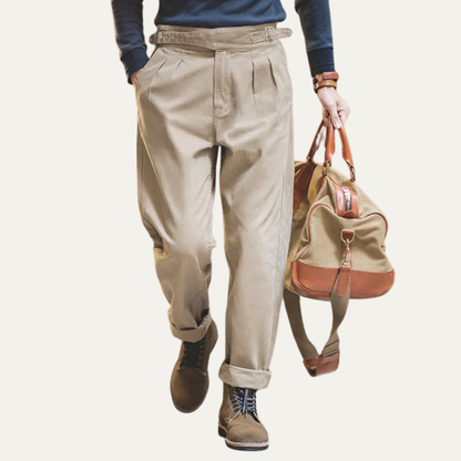 Classic Fit High Waist Cargo Pants for Men
