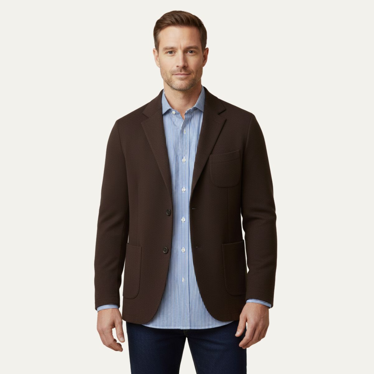 Classic Light Grey Suit Jacket for Men