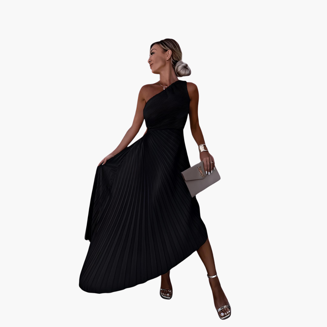 Chic One Shoulder Mini Evening Dress for Ladies