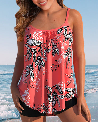 Colorful Floral Swim Tankini - Olytrend
