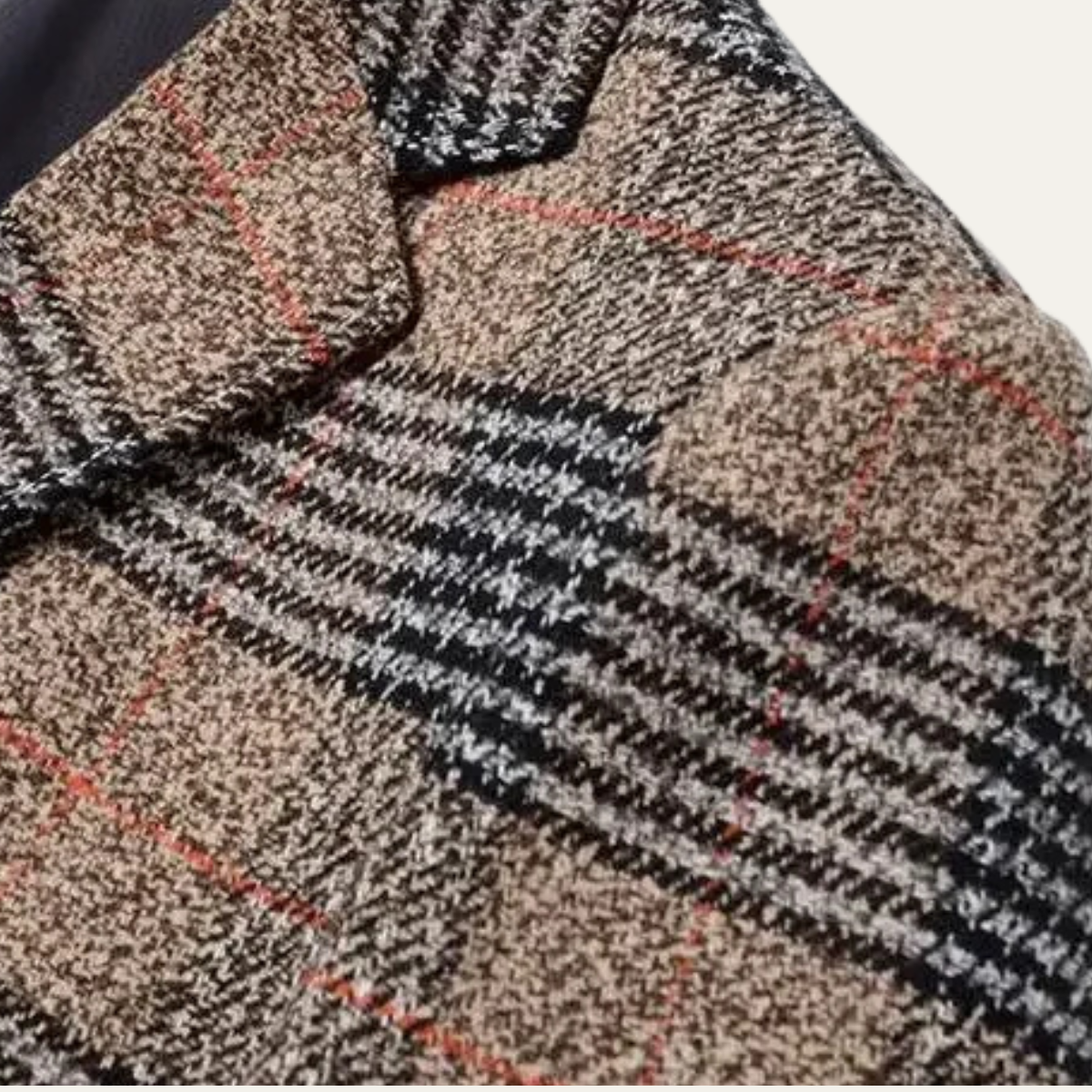 Stylish Mens Plaid Tweed Blazer Suit Jacket