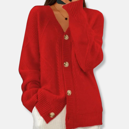 Casual Open Front Cable Knit Cardigan