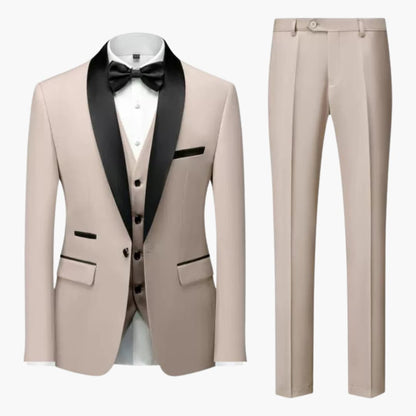 Classic Men's 3 Piece Suit with Shawl Collar