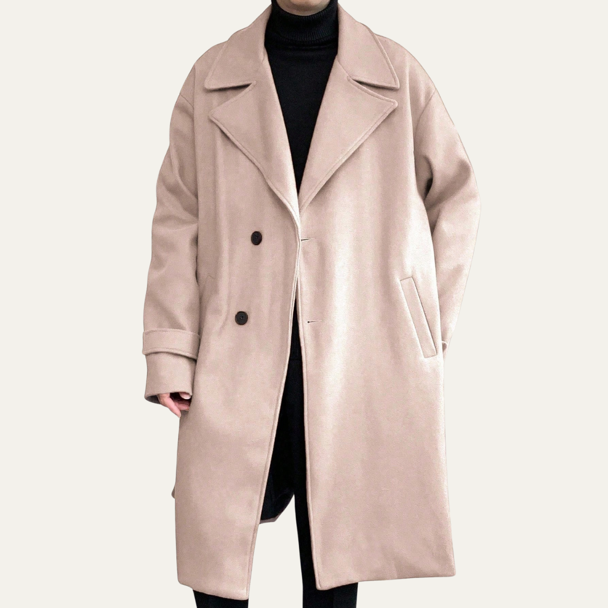 Classic Men's Camel Overcoat with Adjustable Belt