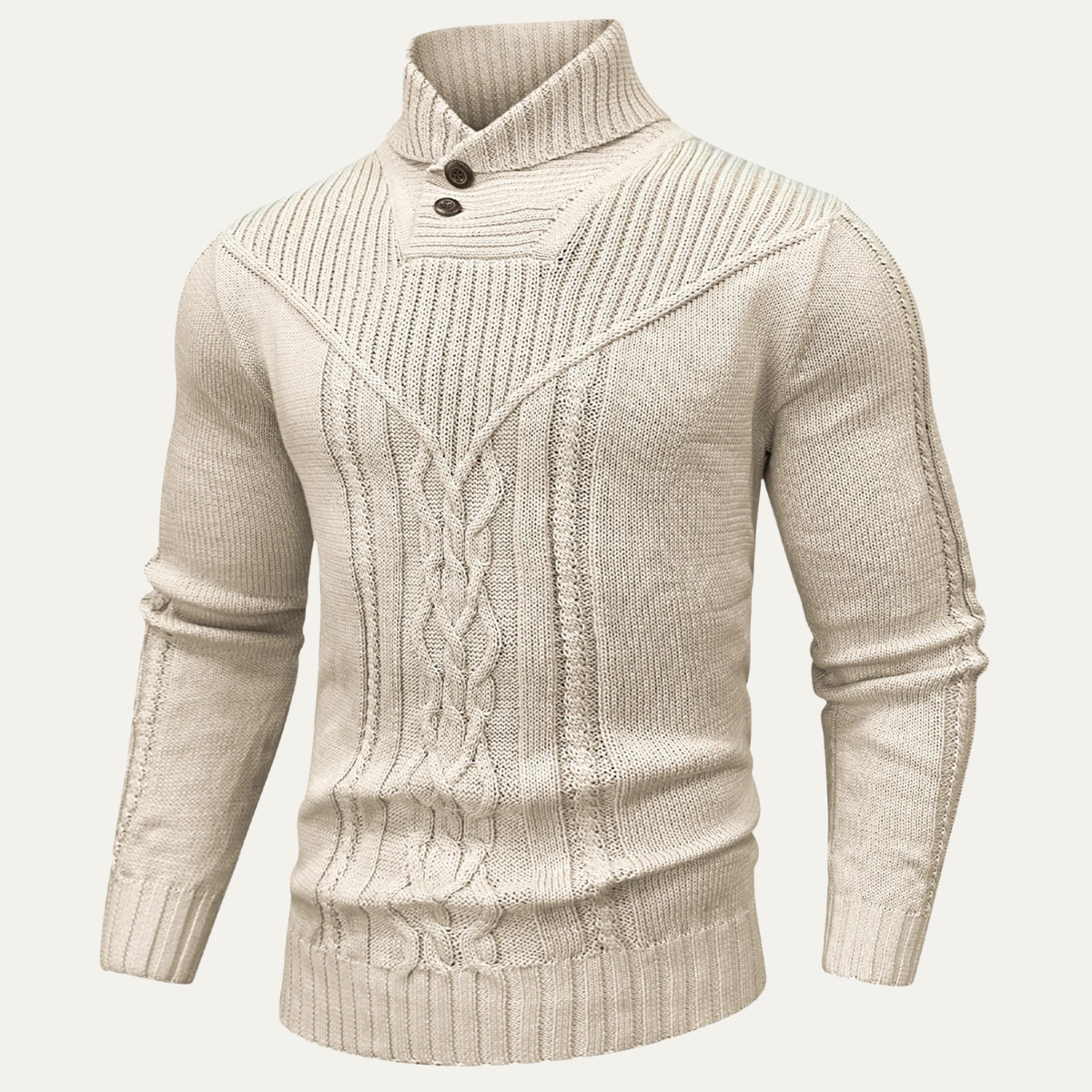 Classic Men's Cable Knit Crew Neck Winter Sweater