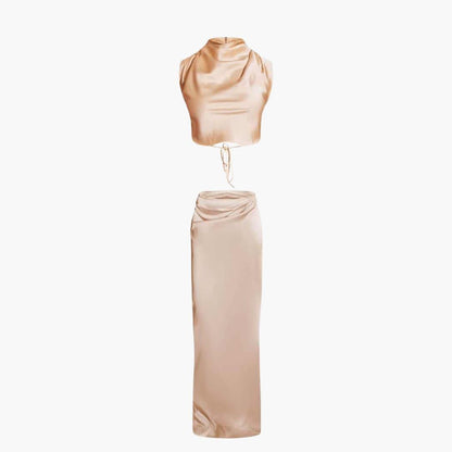 Luxurious Silk Two Piece Pantsuit for Women - Olytrend