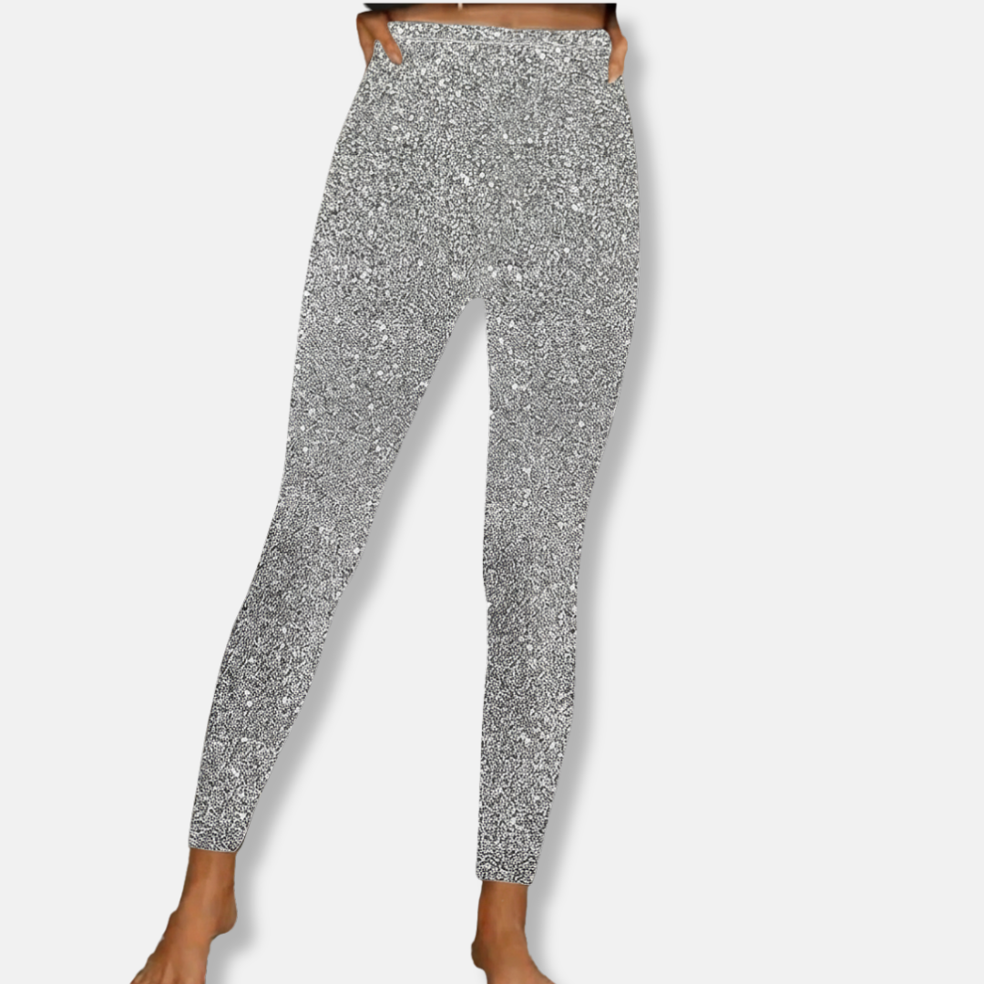 Shimmering High Waist Slim Leggings