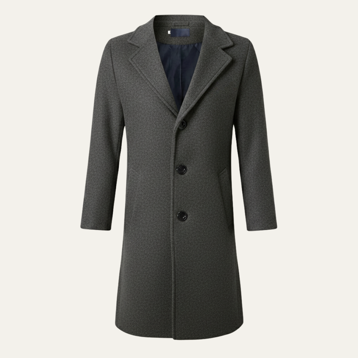 Classic Men's Double Breasted Wool Long Coat