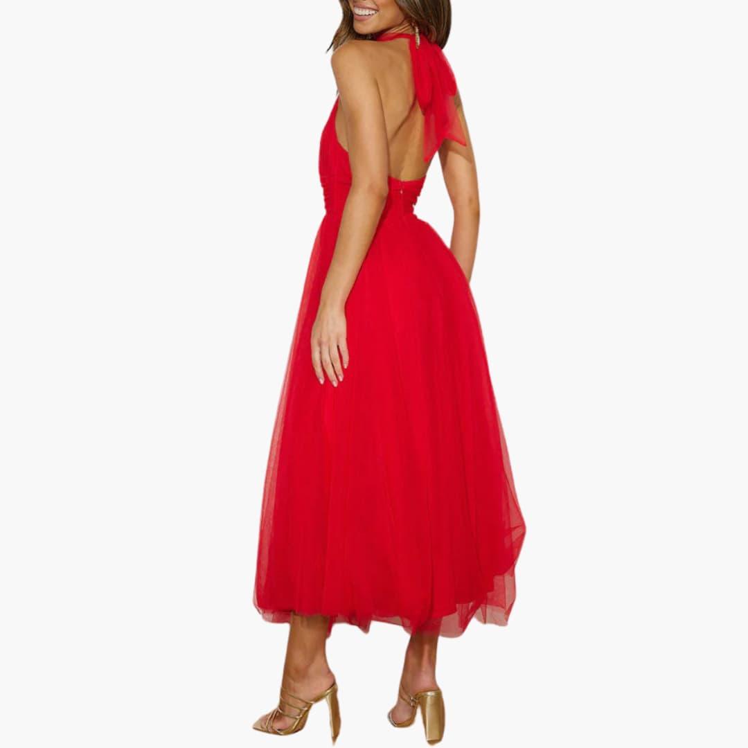 Chic Halter Neck Evening Gown