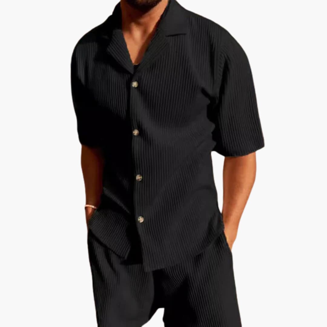 Men's Breathable Short Sleeve Summer Shirt Set