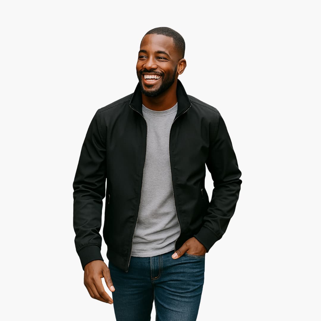 Tailored Fit Mens Leather Bomber Jacket