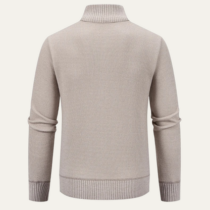 Classic Men's Knitted Zipper Cardigan with Pockets