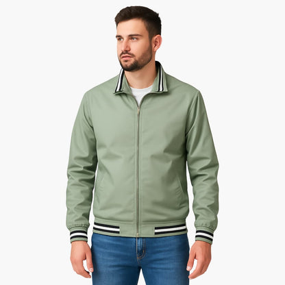 Men's Zip Up Jacket with Striped Bottom