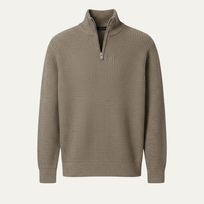Classic Men's Quarter Zip Knitted Casual Sweater