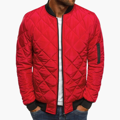 Men's Padded Zip Up Bomber Jacket with Pocket