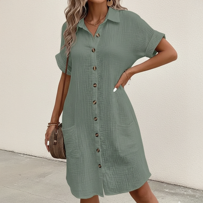 Casual Cotton Polo Dress Shirt