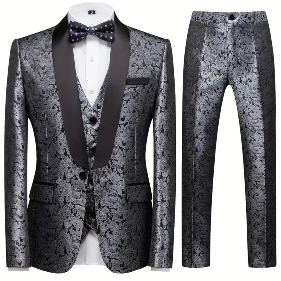 Stylish 3-Piece Mens Slim Fit Suit - Classic Style - Olytrend