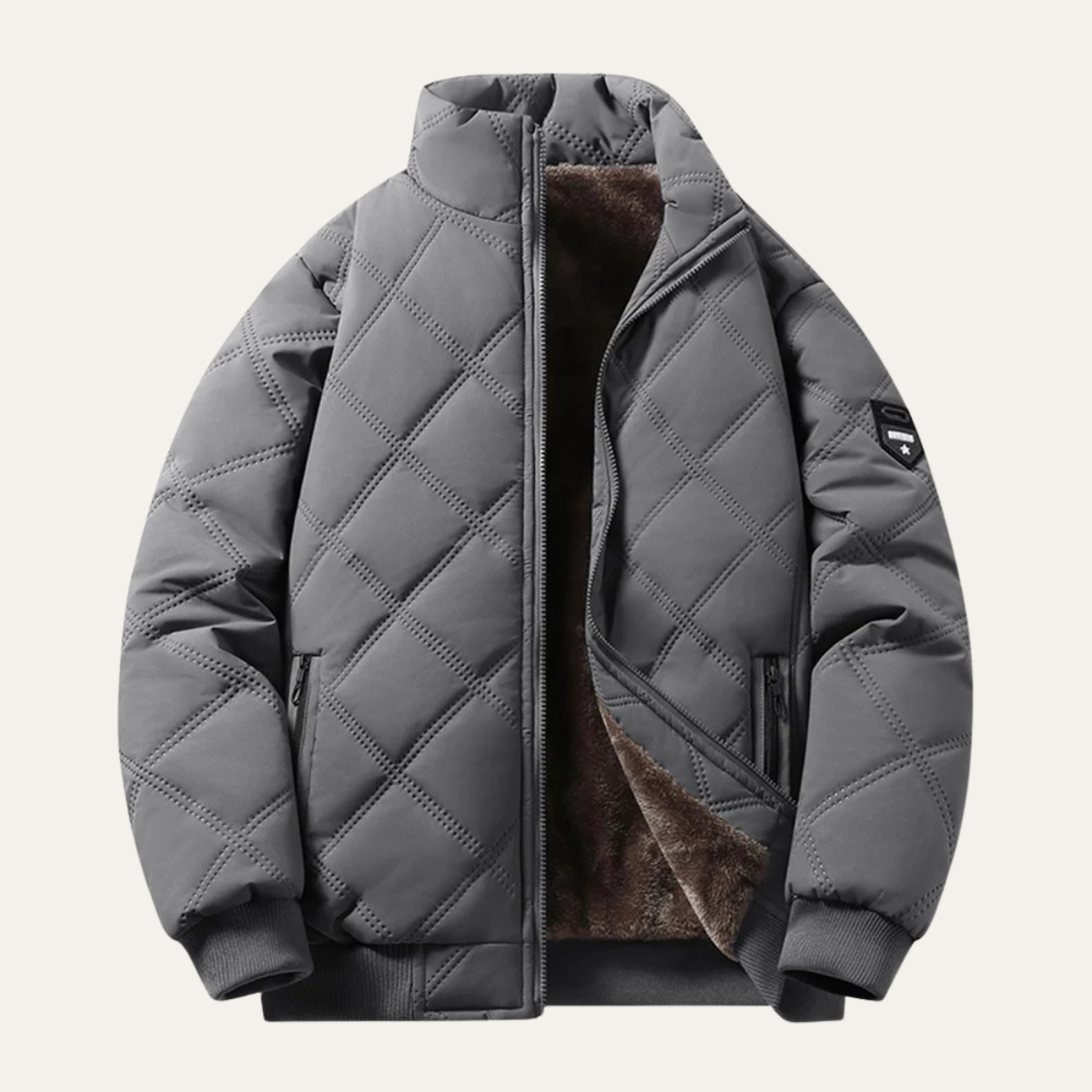 Warm Waterproof Men's Padded Jacket with Fleece Inside