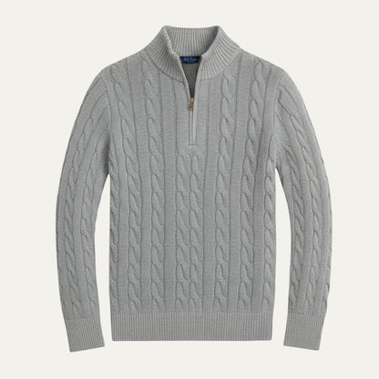 Warm Mens Knit Half Zip Sweater