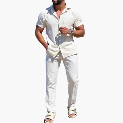 Casual Mens 2 Piece Short Sleeve Shirt Set - Olytrend