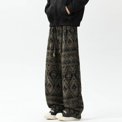 Casual Aztec Wide Leg Jogger Pants