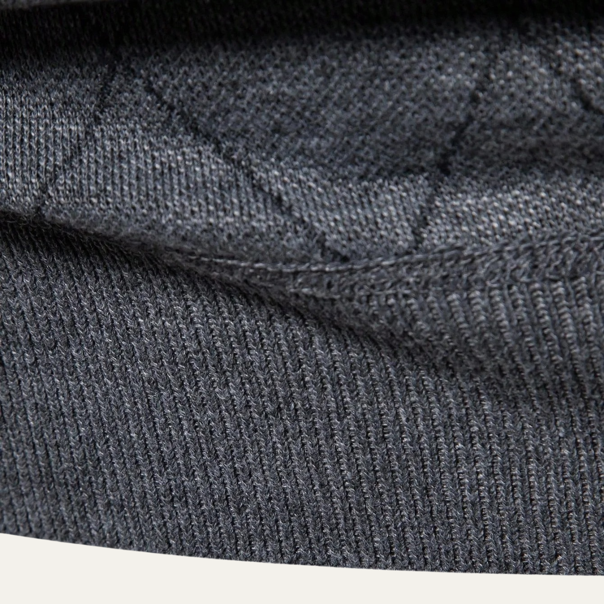 Gray Crew Neck Half Zip Sweater for Men