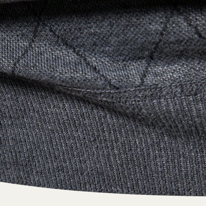 Gray Crew Neck Half Zip Sweater for Men