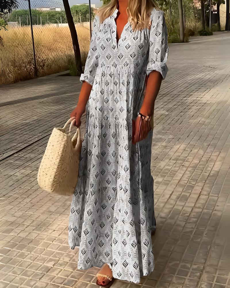 Retro Floral Maxi Summer Dress