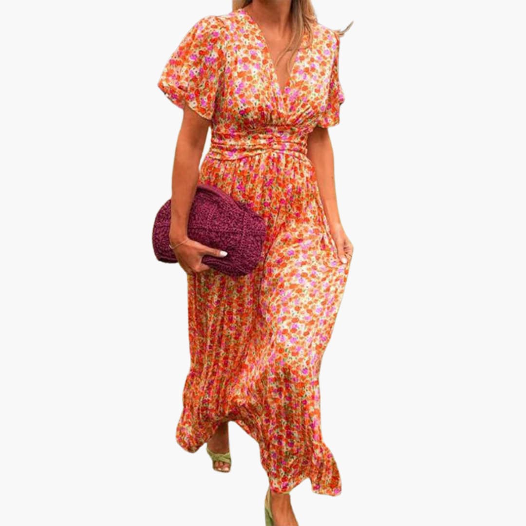 Elegant V Neck Long Maxi Dress for Women