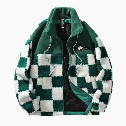 Men's Plaid Zip Up Coat