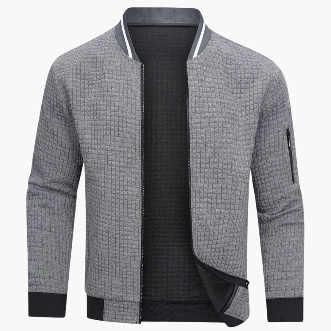 Men's Zip Up Ribbed Sweater
