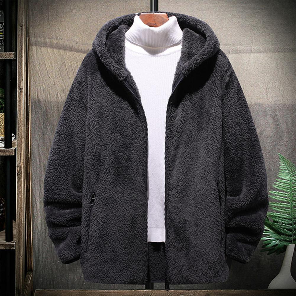 Large Zip Up Hooded Mens Jacket - Warm Comfortable Design - Nocini