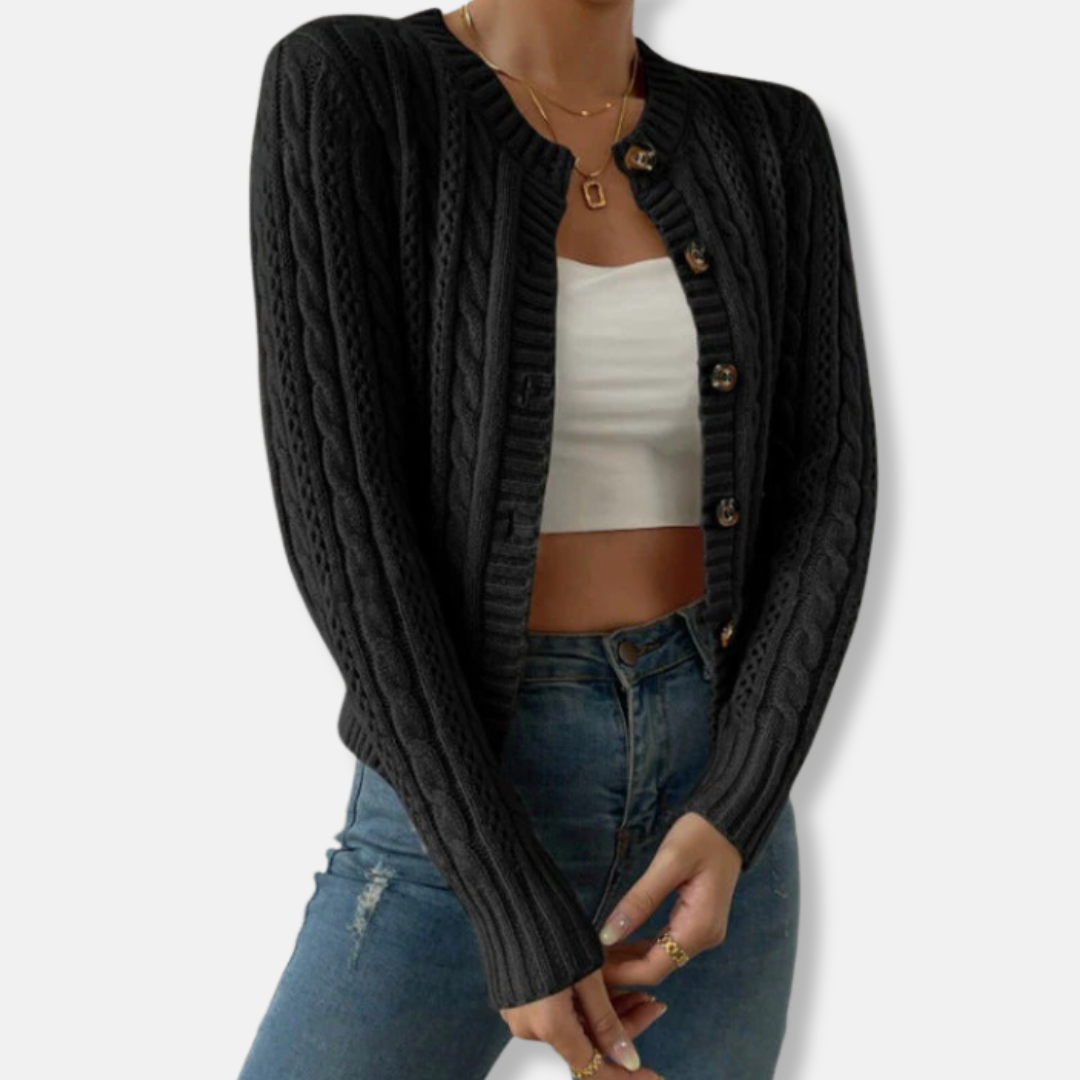 Cozy Cable Knit Open Cardigan