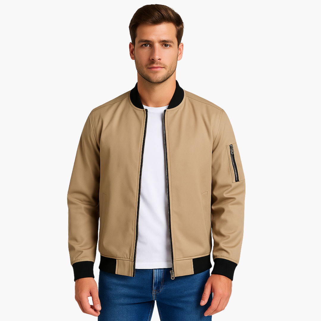 Men's Classic Zip Up Bomber Coat