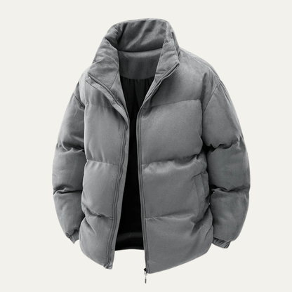 Warm Mens Suede Padded Down Jacket