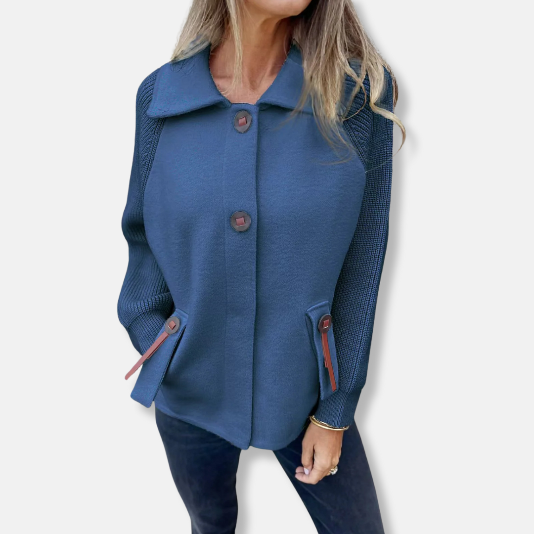 Casual Fit Women's Knit Jacket with Button Front