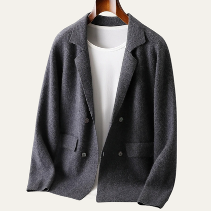Luxury Men's Cashmere Blazer Cardigan with Pockets