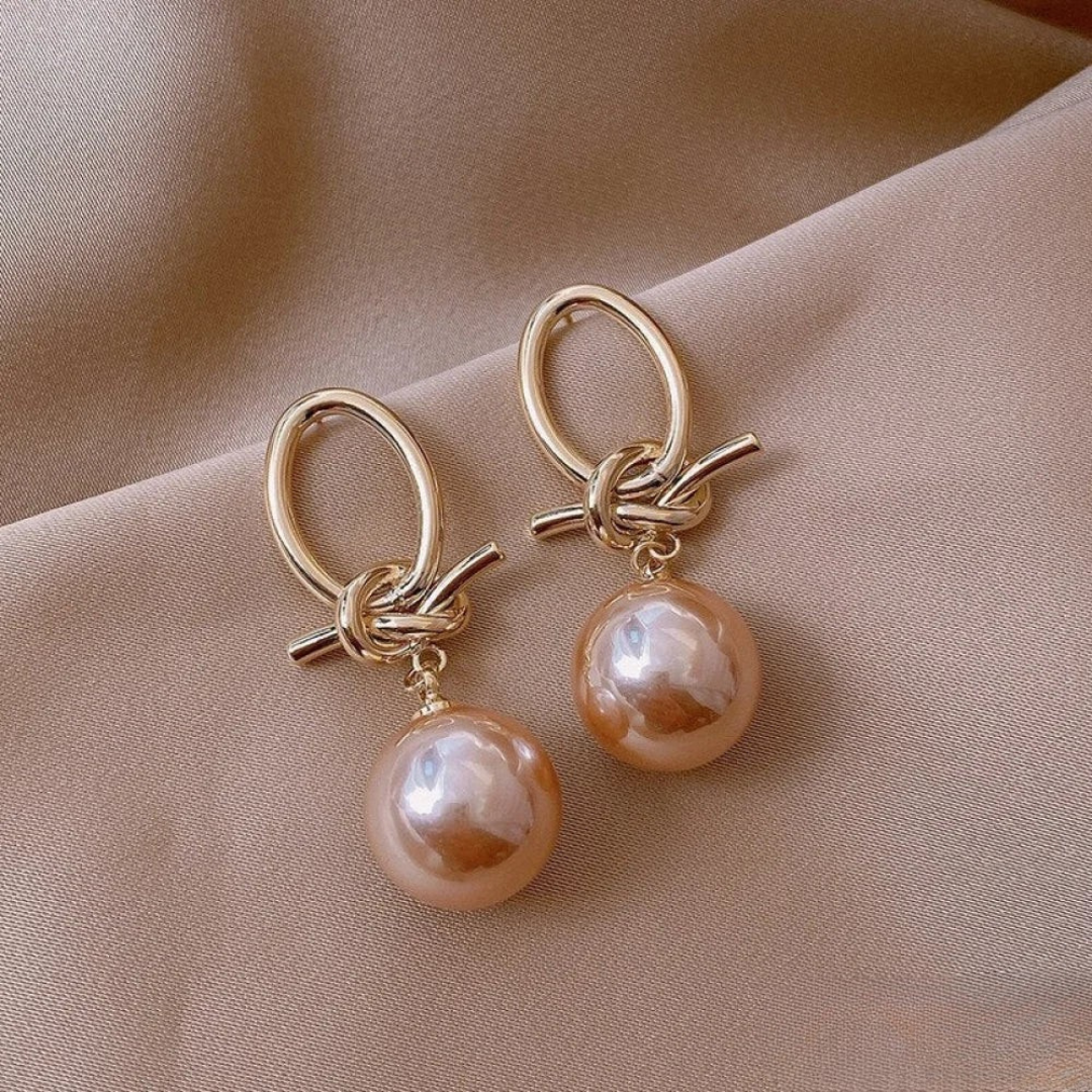 Classic White Pearl Dangle Earrings - Nocini