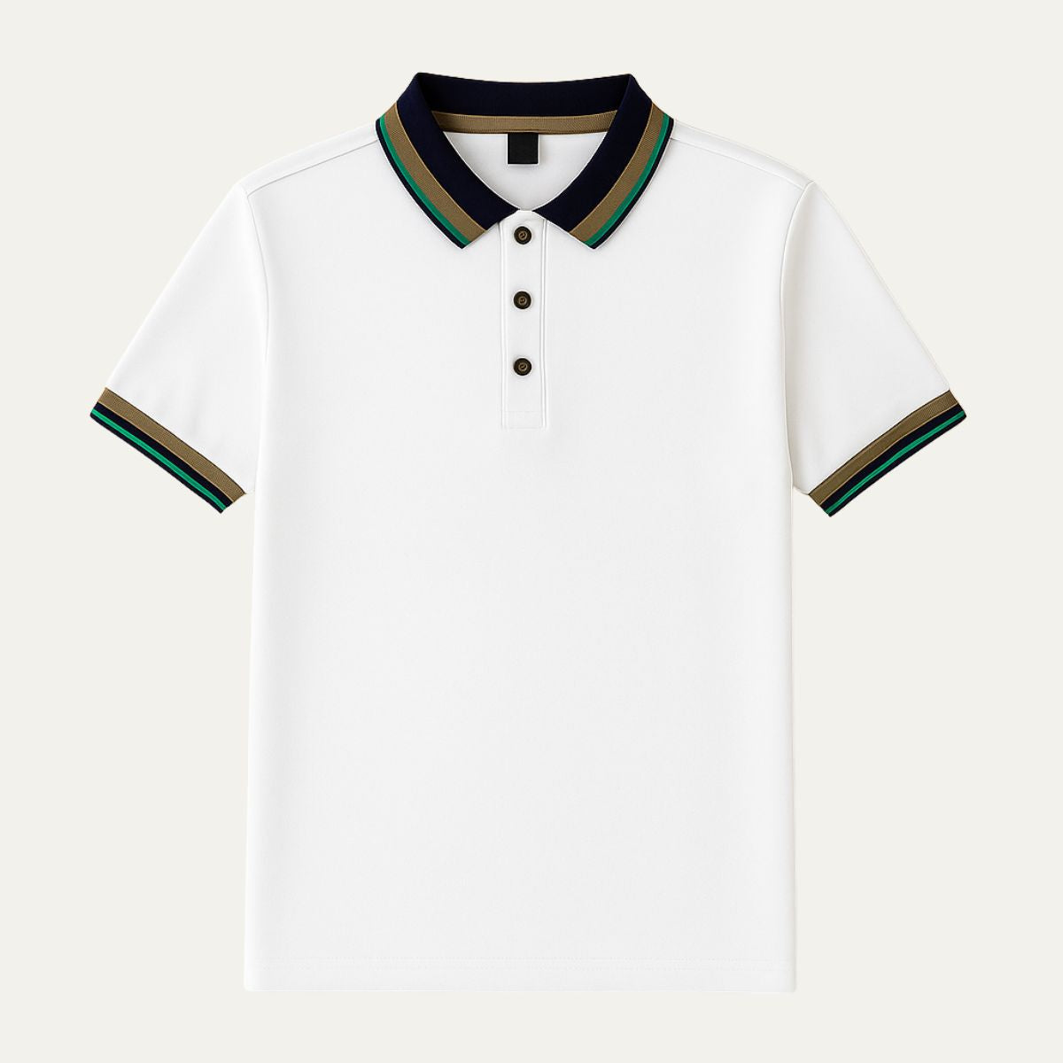 Classic Navy Blue Striped Polo Shirt