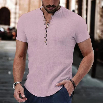 Slim Fit Short Sleeve Mens Casual Shirt