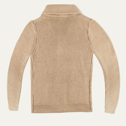 Cozy Men's Crew Neck Thick Knit Cardigan